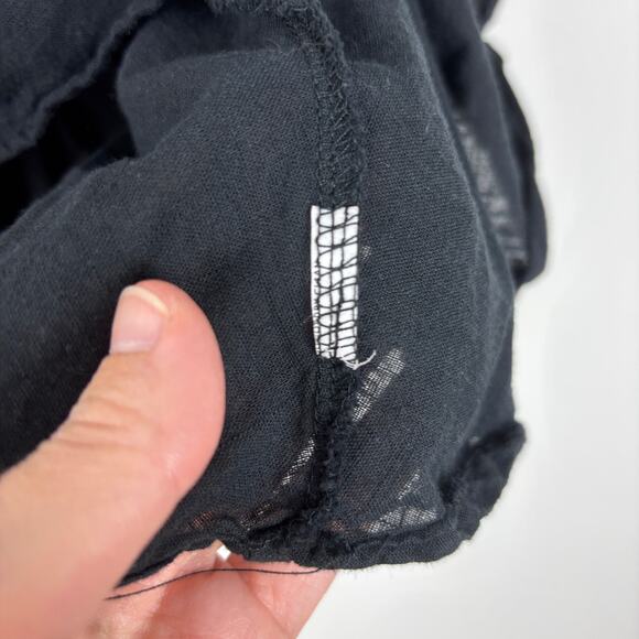 Petal + Pup Black Raye Crop Top Large flowy romantic ruffle feminine boho - Picture 8 of 9